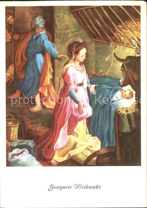 Kuenstlerkarte I. Schricker Geburt Christi Weihnachten Dennoch-Karte Nr. 1822