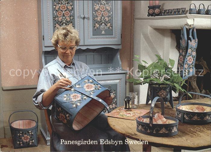 Kunsthandwerk Panesgarden Edsbyn Sweden Korbbemalung