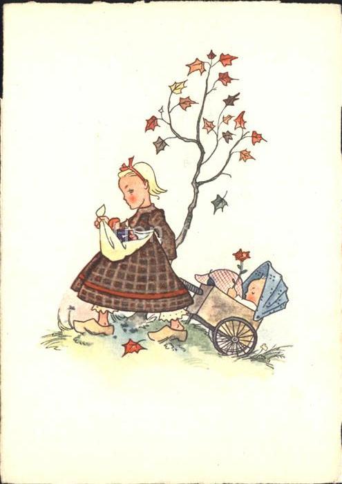 Puppe Doll Poupee Kinderspielzeug Kind Kinderwagen Verlag-Flechsig-Nr. 706