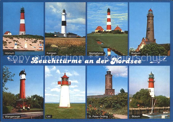Leuchtturm Lighthouse Nordsee Hoernum Kampen Borkum Buesum List Westerhever
