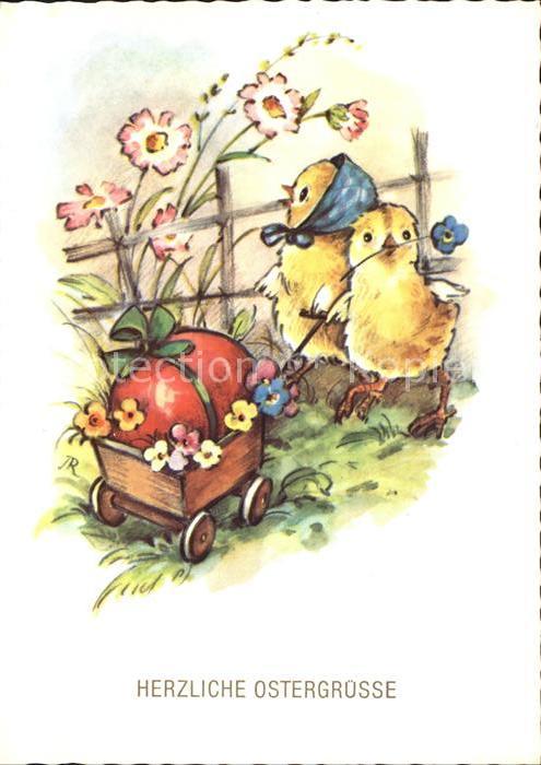 Vermenschlicht Kueken Osterei Gaensebluemchen Ostern