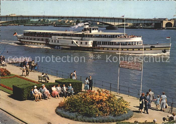 Dampfer Seitenrad Cecilie Bonn Bruecke Rhein