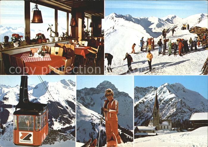 Mittelberg Kleinwalsertal Luftseilbahn Ski Kirche Walmendingerhorn