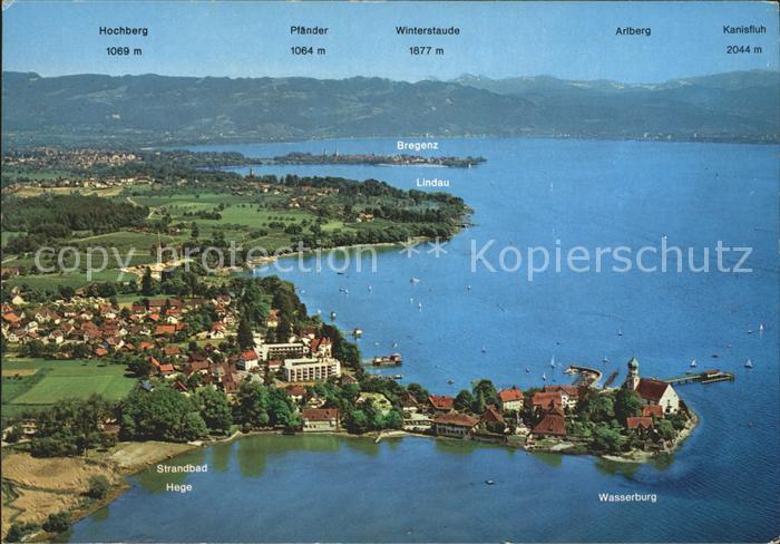 Wasserburg Bodensee Fliegeraufnahme Lindau Bregenzerwald Hochberg Pfaender Arlbe