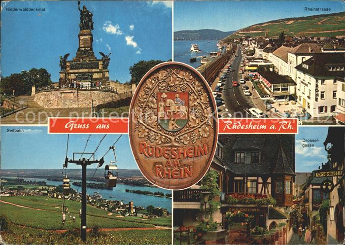 Ruedesheim Rhein Niederwalddenkmal Rheinstrasse Drosselgasse Seilbahn