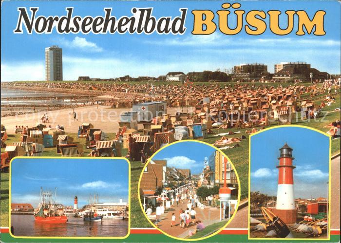 Buesum Nordseebad Hafen Leuchtturm Strand