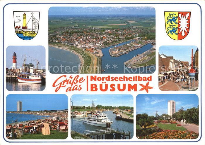 Buesum Nordseebad Faehre Strand Leuchtturm
