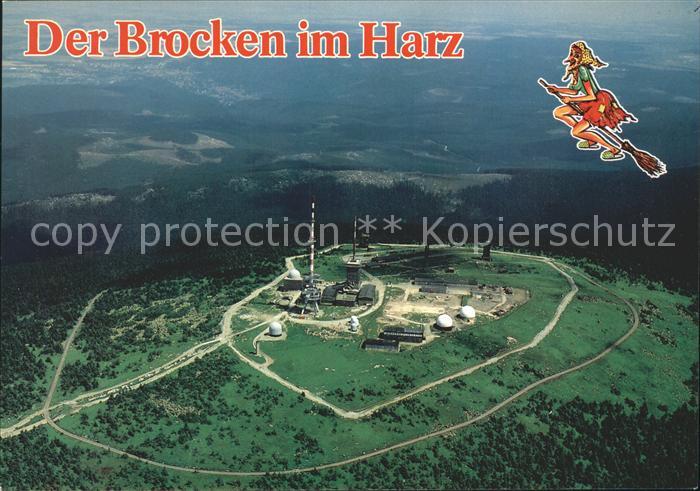 Brocken Harz Fliegeraufnahme mit Sendetuermen