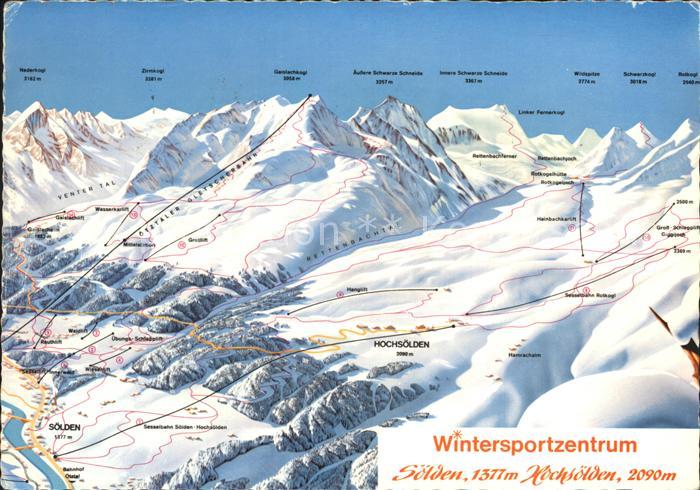 Soelden oetztal Skigebiet Panoramakarte