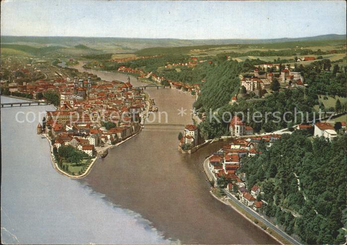 PAssAU Bayern Fliegeraufnahme Dreifluessestadt