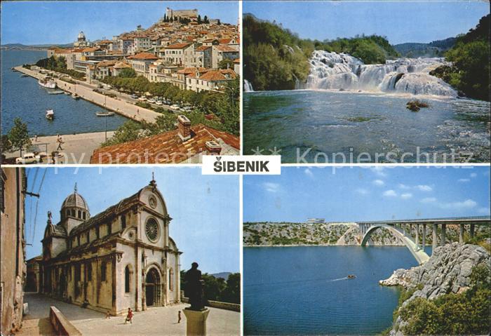 Sibenik mit Wasserfall Viadukt Kirche