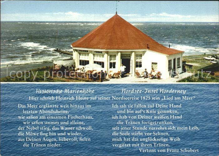 Norderney Nordseebad Marienhoehe Heinrich Heines Lied am Meer