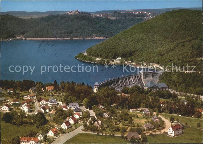 Hemfurth-Edersee Fliegeraufnahme mit Staumauer