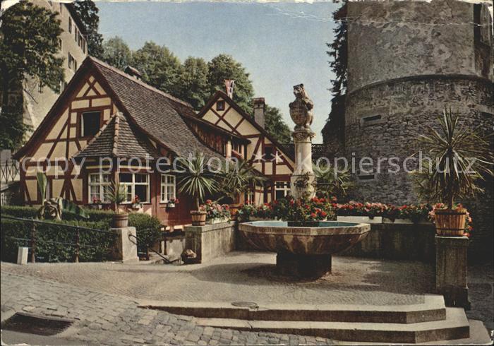 Meersburg Bodensee Alte Muehle Zugbruecke zur Burg Baerenbrunnen