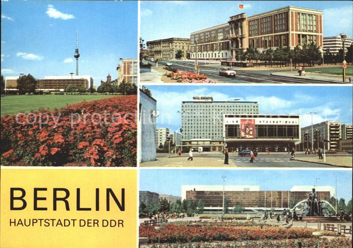 BERLIN  CITY Palast der Republik Staatsratsgebaeude Interhotel Kino Neptunbrunne