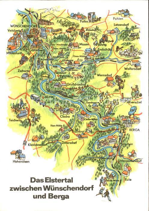 Wuenschendorf Elster Elstertal bis Berga Landkarte