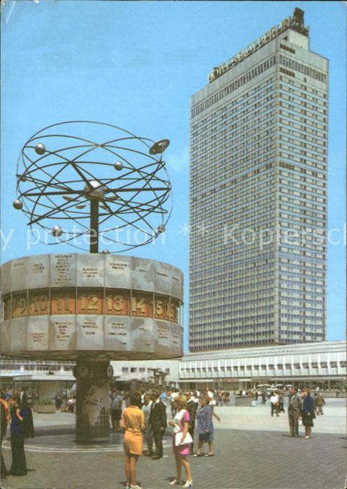 BERLIN  CITY Alexanderplatz Weltzeituhr Hochhaus Hauptstadt der DDR