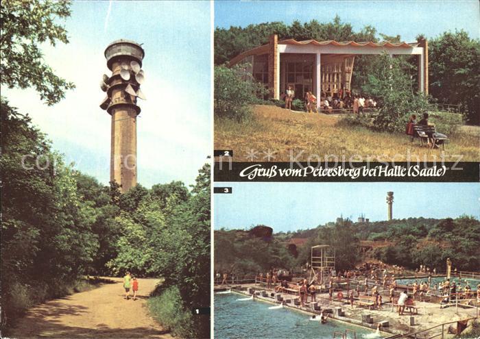 Halle Saale Naherholungsgebiet Petersberg Funkturm Fernsehpavillon Bergbad