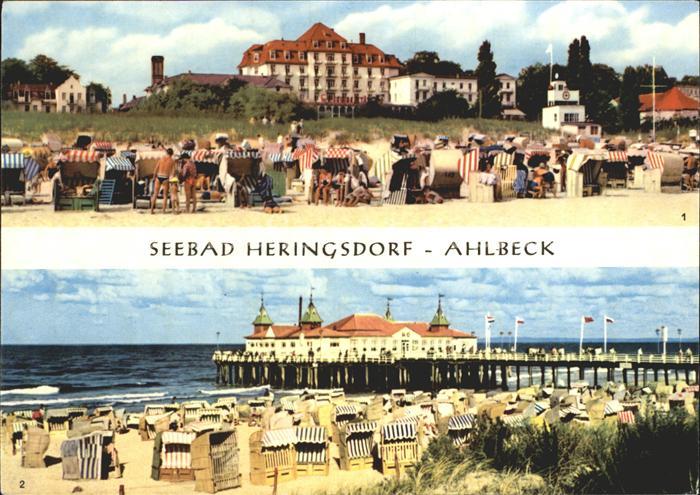 Heringsdorf Ostseebad Usedom FDGB Heim Solidaritaet Strand Ahlbeck Seebruecke