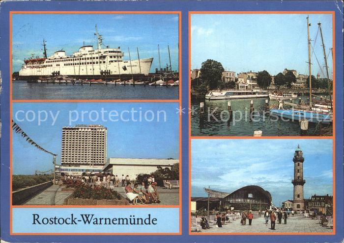 Warnemuende Ostseebad Faehrschiff Hotel Neptun Alter Strom Leuchtturm Konsum Gas