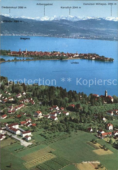 Lindau Bodensee mit Bad Schachen Fliegeraufnahme