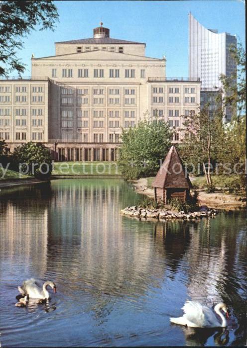 LEIPZIG Sachsen Schwanenteich mit Oper