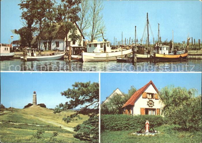 Kloster Hiddensee Leuchtturm Seemannshaeuschen Neuendorf Hafen