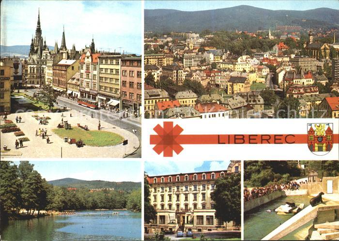 Liberec Saldovo namesti s radnici Pohled na cast mesta od jihu Koupaliste na pre