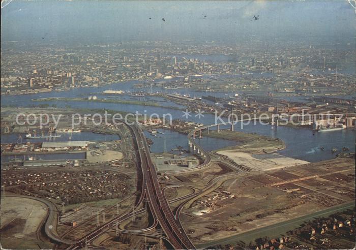 HAMBURG  CITY Koehlbrandbruecke und Hafen