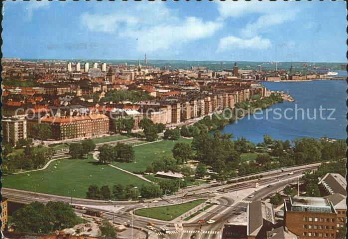 Stockholm Utsikt oever Kungsholmen och City Fliegeraufnahme