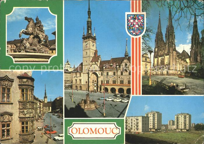 Olomouc Caesarova kasna Radnice Svatovaclavsky dom Namesti Rude armady s renesan