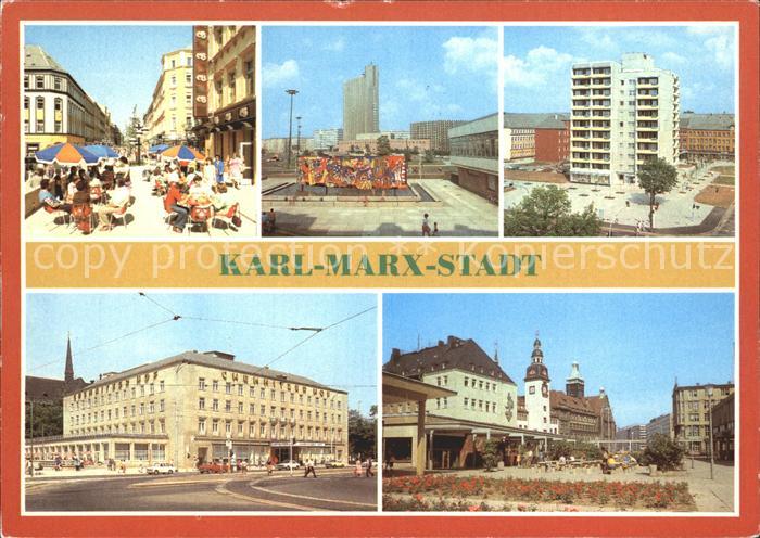 Karl-Marx-Stadt CHEMNITZ Cafe Bruehl Interhotel Kongress Punkthaus Interhotel Ch