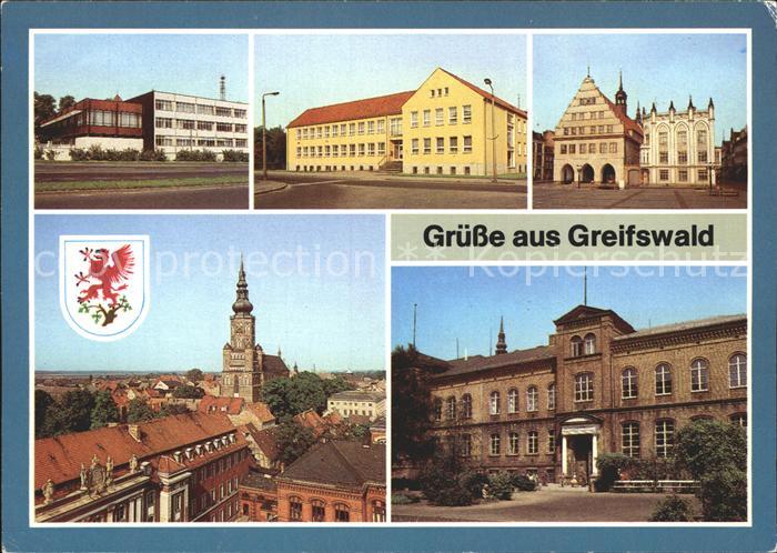 Greifswald Mecklenburg Vorpommern Mensa Haus der Gewerkschaft Rathaus Kirche St