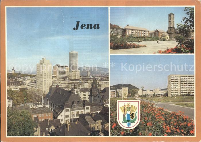 Jena VEB Carl Zeiss Platz der Kosmonauten Stadtkirche St Michael Karl-Marx Allee