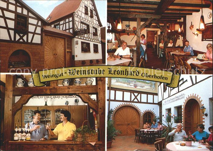 Pleisweiler-Oberhofen Weingut Weinstube Leonhard Gaststube Theke Innenhof