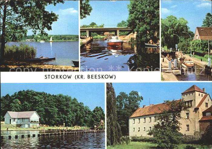 Storkow Mark Storkower See Kanal Schleuse Strandbad Burg