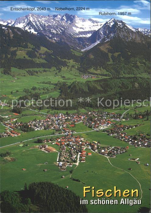 Fischen Allgaeu mit Wannenkopf Bolsterlanger Horn Weiherkopf Allgaeuer Alpen Fli