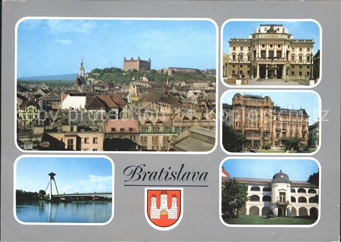 Bratislava Pressburg Pozsony Panorama Slovenske narodne divadio Namestie 4 april
