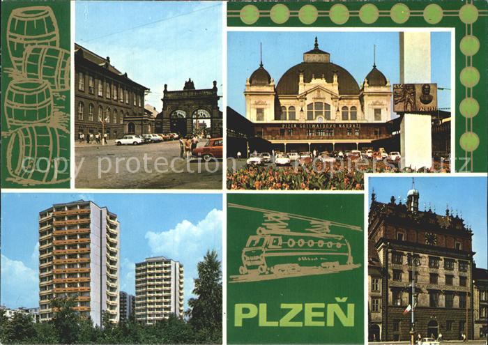 Plzen Pilsen Brana pivovaru Gottwaldovo nadrazi Sidliste Bory Radnice