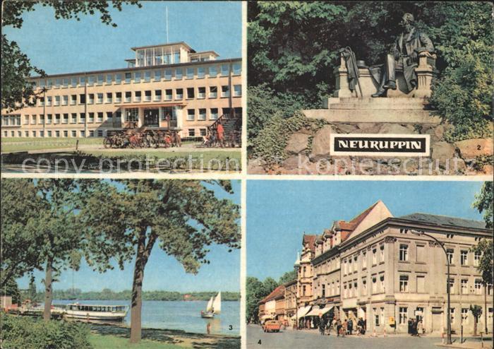 Neuruppin Poliklinik Fontane Denkmal Dampferanlegestelle Karl Marx Strasse