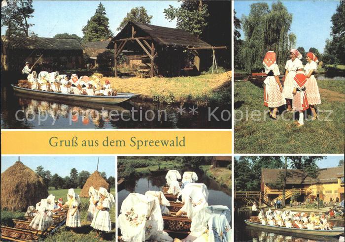 Spreewald Trachten Bootspartien Motive