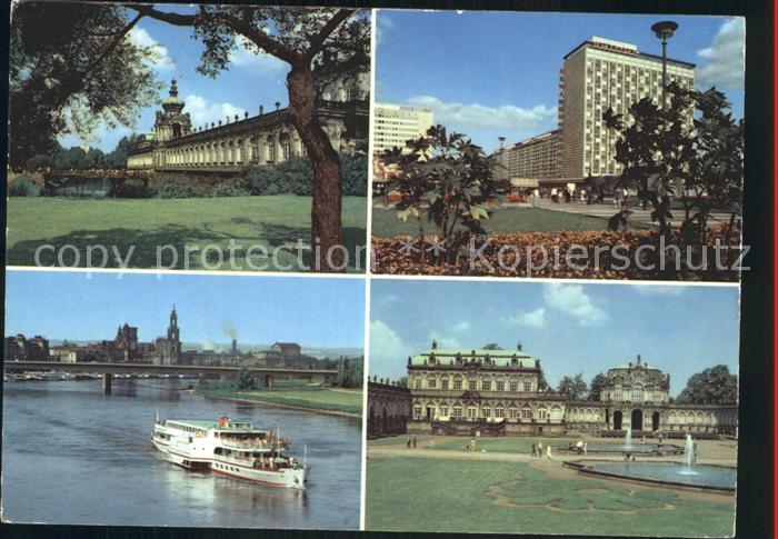 DRESDEN Elbe Zwinger Kronentor Prager Strasse Interhotel Elbe Bruecke Weisse Flo