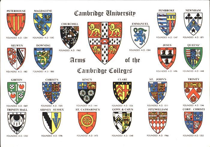 Cambridge Cambridgeshire Verschiedene Wappen