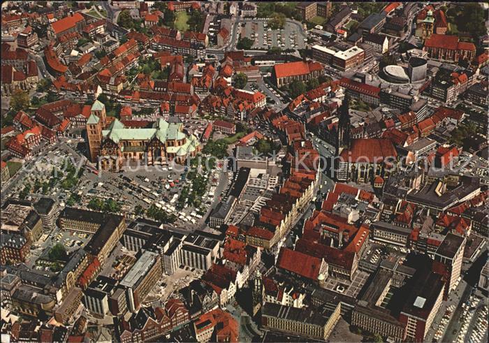 Muenster Westfalen Fliegeraufnahme Lambertikirche Dom Prinzipalmarkt
