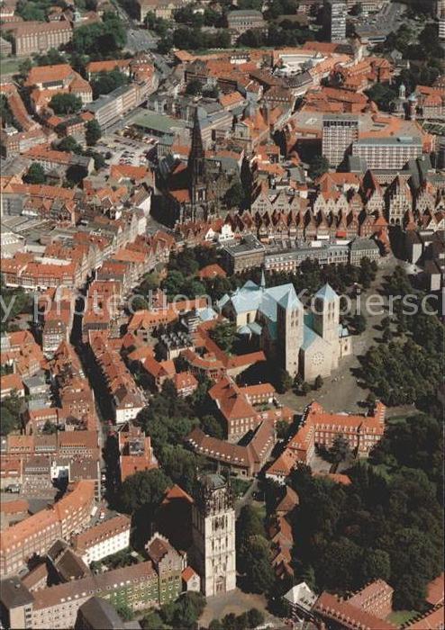 Muenster Westfalen Fliegeraufnahme Liebfrauenkirche Lambertikirche Dom