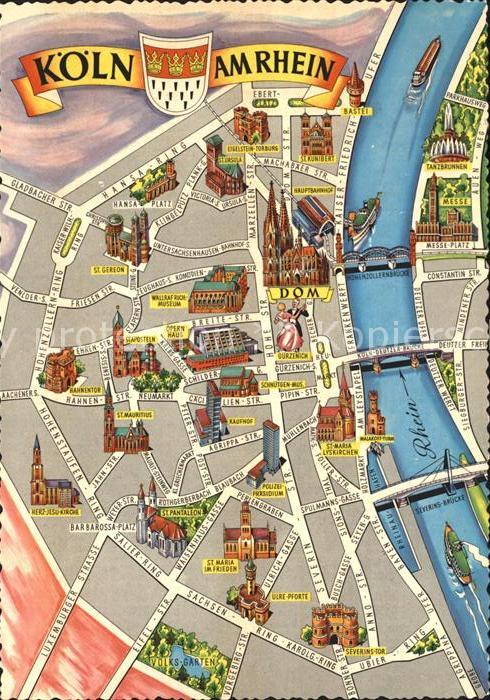 Koeln Rhein Strassenkarte