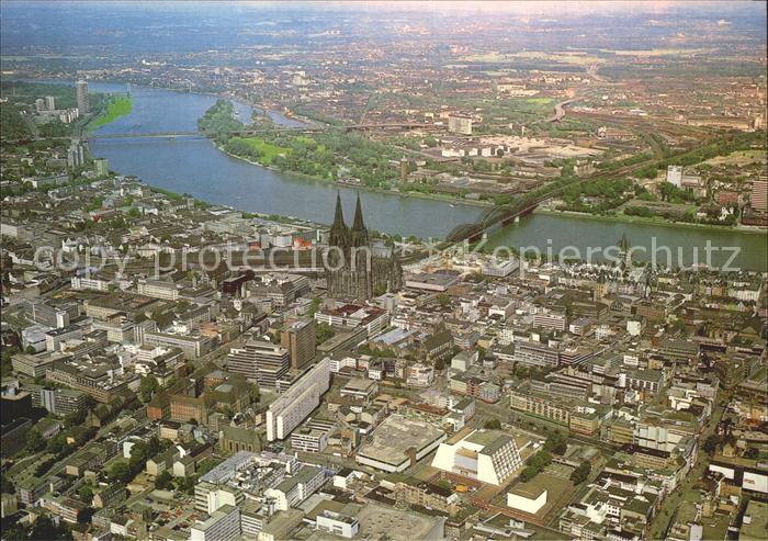 Koeln Rhein Dom Fliegeraufnahme