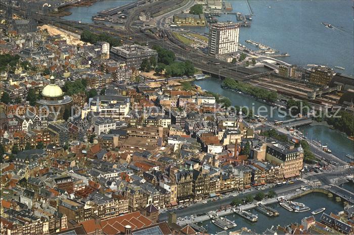 Amsterdam Niederlande Hafengebaeude Lutherische Kirche Fliegeraufnahme