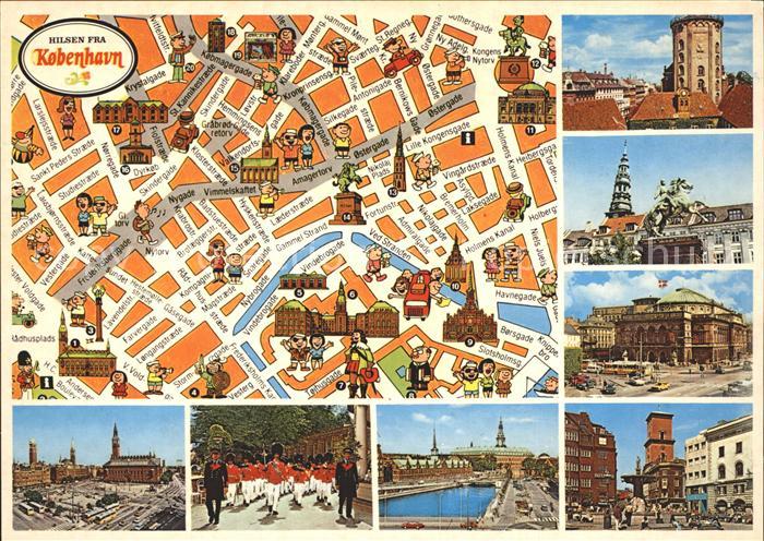 Kobenhavn Radhuspladsen Tivoli Gammel Torv med Domkirken