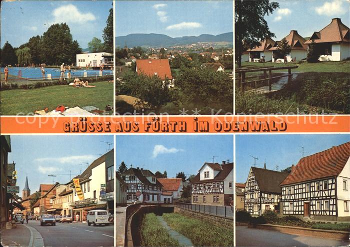 Fuerth Odenwald Freibad Gesamtansicht Bruecke